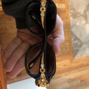 Bvlgari Brown Gold Rhinestone Sunglasses MODEL 805
